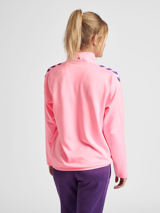 hmlCORE XK HALF ZIP SWEAT WOMAN, COTTON CANDY, model