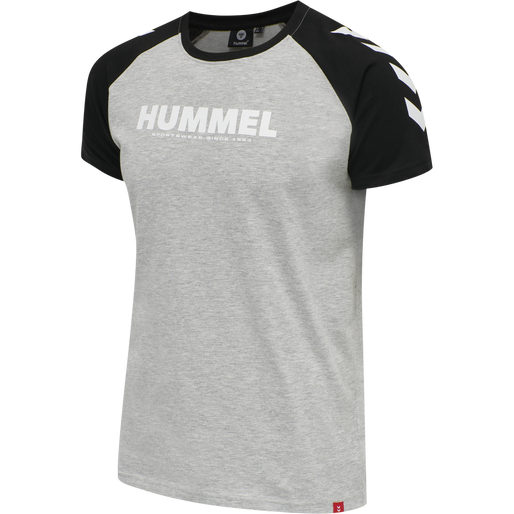 hmlLEGACY BLOCKED T-SHIRT, GREY MELANGE hmlLEGACY BLOCKED T-SHIRT, GREY MELANGE, packshot