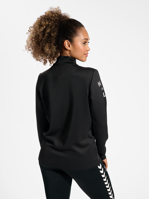 hmlCOURT HALF ZIP L/S WOMAN, BLACK, model
