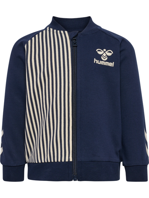 hmlSTRIPY ZIP JACKET, BLACK IRIS, packshot