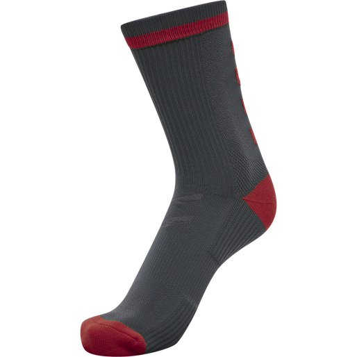ELITE INDOOR SOCK LOW PA, EBONY/FLAME SCARLET, packshot