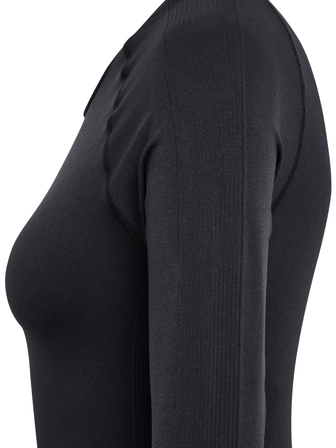 hmlTIF SEAMLESS T-SHIRT L/S, BLACK, packshot