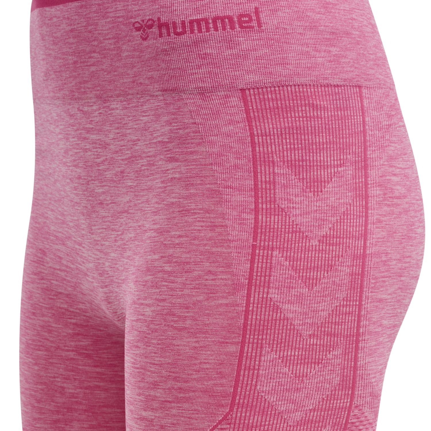 hmlMT UNA SEAMLESS MID WAIST SHORTS, AZALEA PINK MELANGE, packshot
