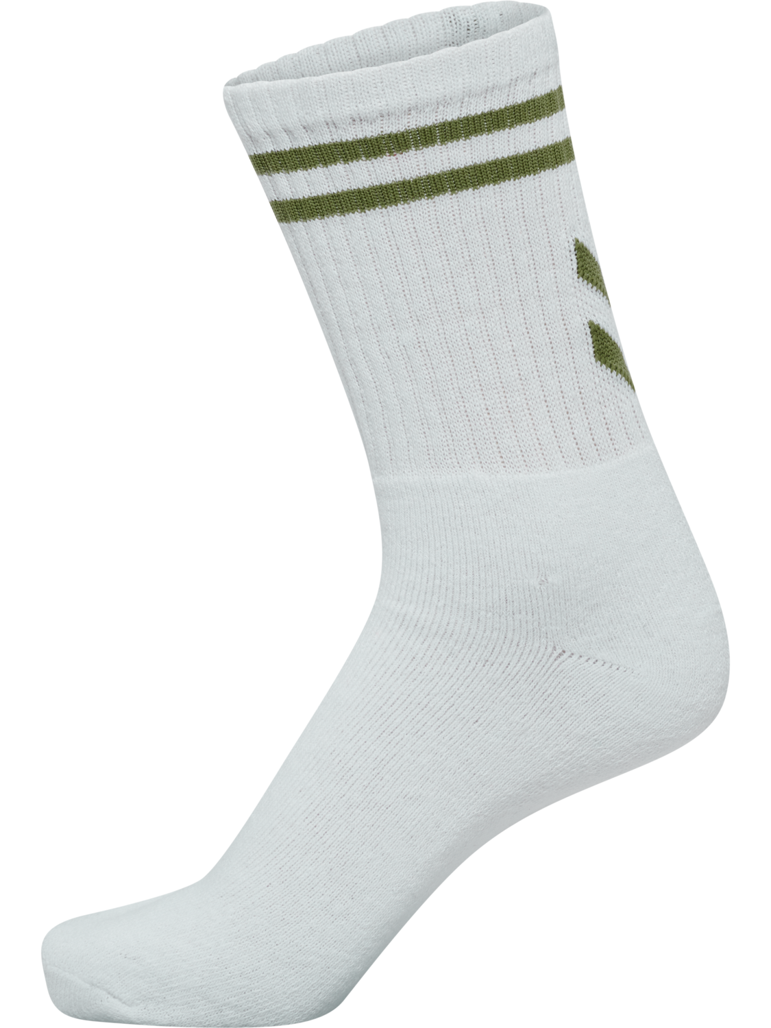 hml4 PACK DOUBLE STRIPE CREW SOCK, PALE WHITE/GREEN/PINK/BROWN, packshot