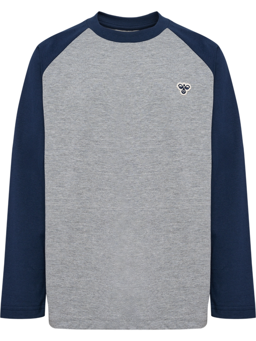 hmlJR RAGLAN LOOSE T-SHIRT L/S BEE, DRESS BLUES, packshot