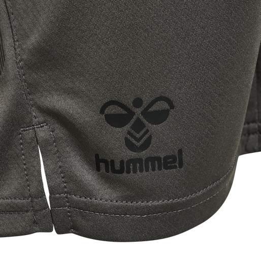 hmlONGRID POLY SHORTS KIDS, FORGED IRON/JET BLACK, packshot