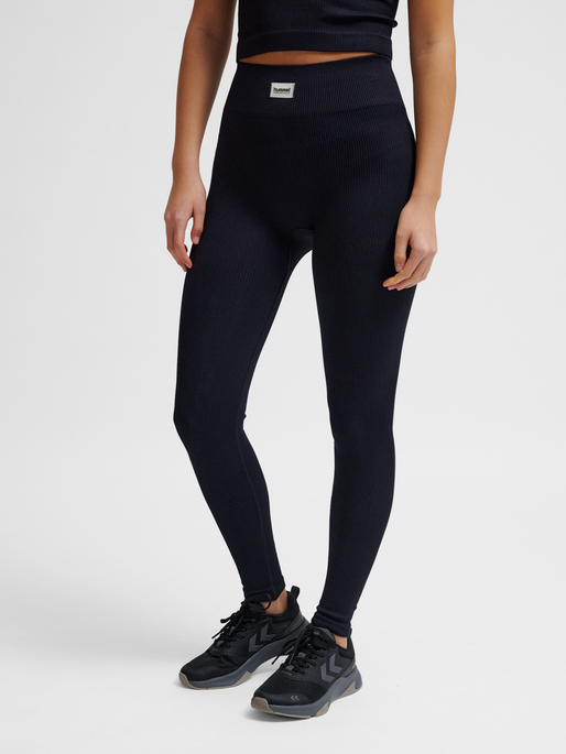hmlPULSE SEAMLESS RIB MW TIGHTS, BLACK, model