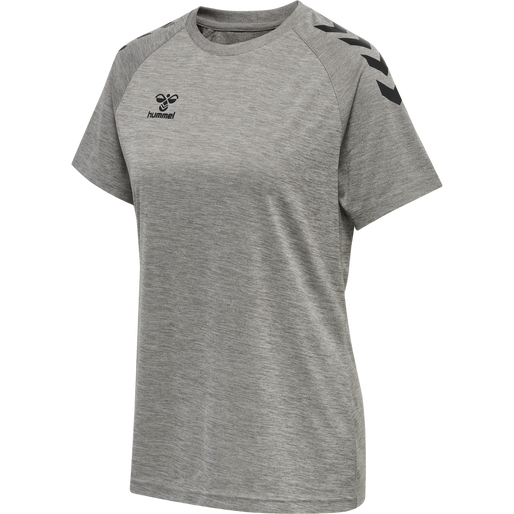 hmlCORE XK CORE POLY TEE  S/S WOMAN, GREY MELANGE, packshot