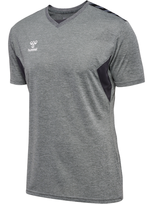 hmlAUTHENTIC PL JERSEY S/S, GREY MELANGE, packshot