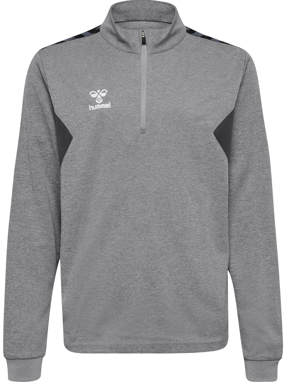 hmlAUTHENTIC HALF ZIP SWEAT KIDS, GREY MELANGE, packshot