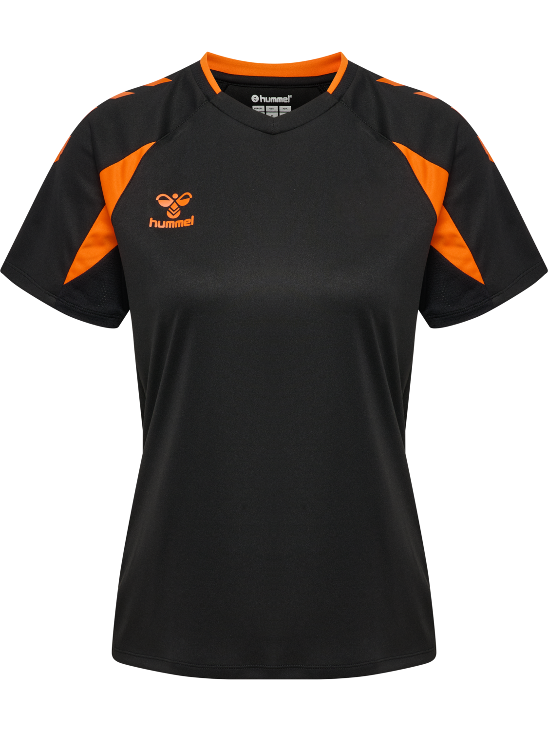 hmlCORE 2.0 JERSEY S/S WOMAN, BLACK/ORANGE TIGER, packshot