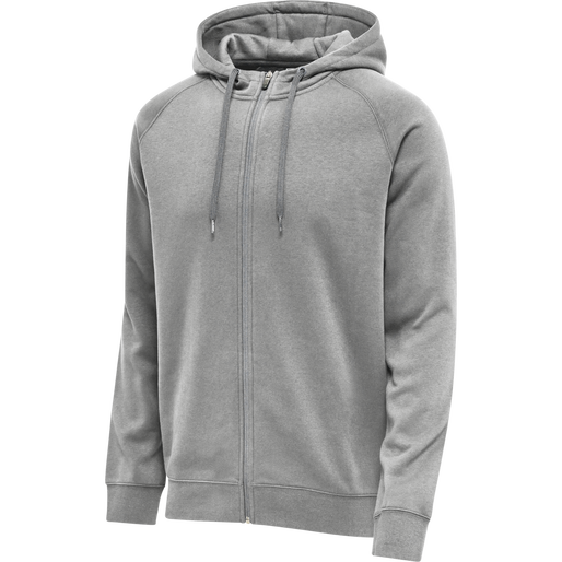 hmlRED CLASSIC ZIP HOODIE, GREY MELANGE, packshot