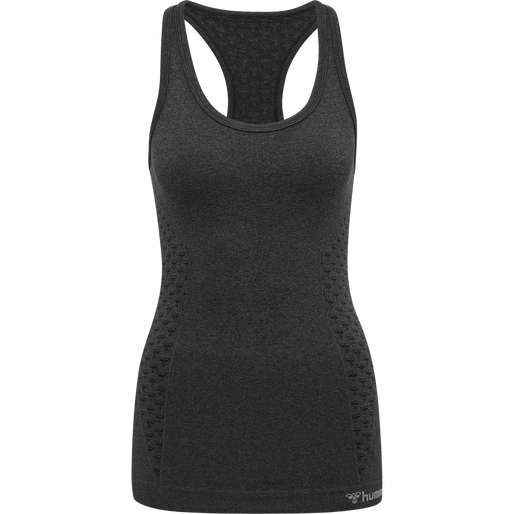 hmlCI SEAMLESS TOP, BLACK MELANGE, packshot