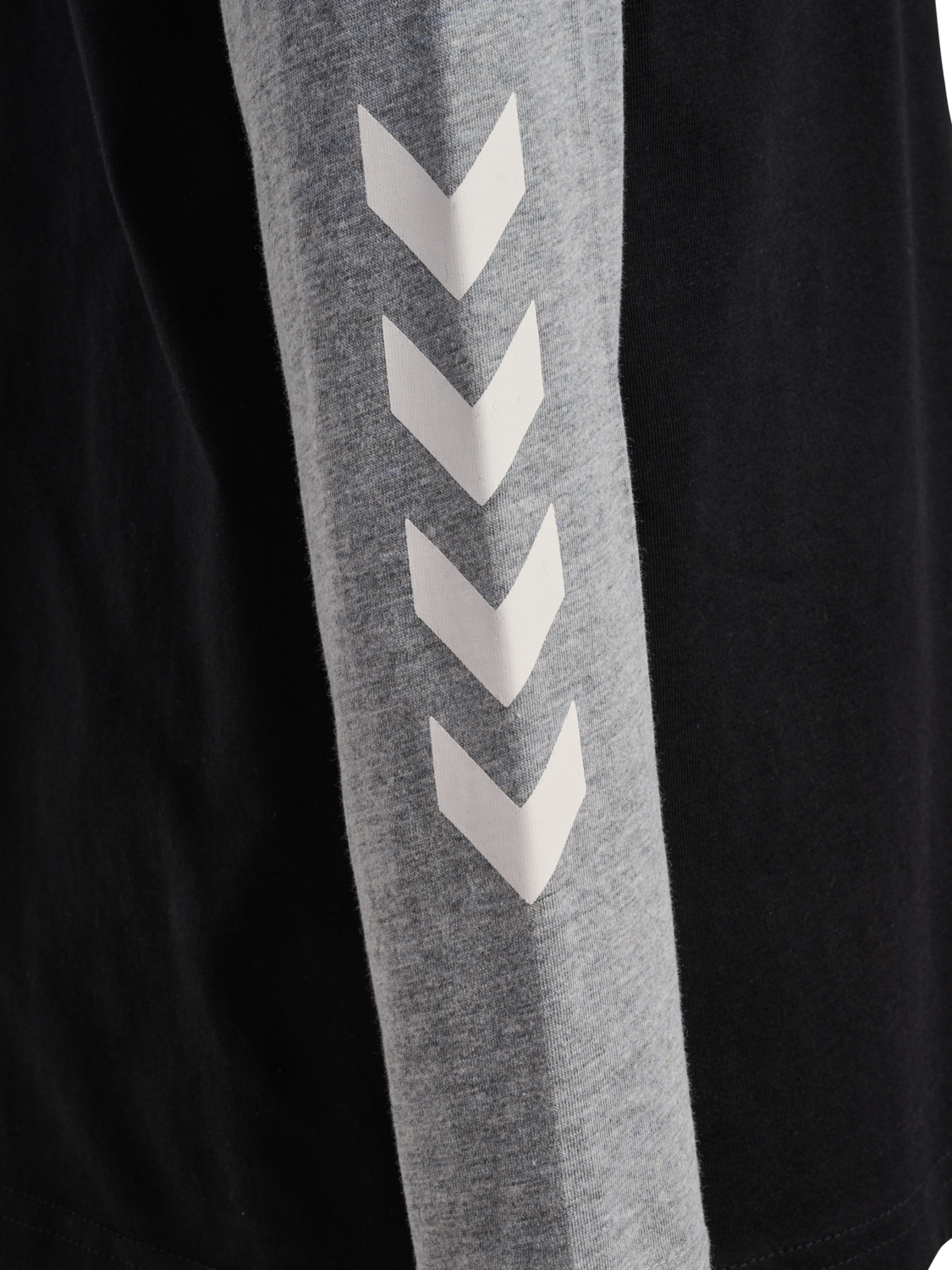 hmlJR LOGO T-SHIRT L/S, BLACK/GREY MELANGE, packshot