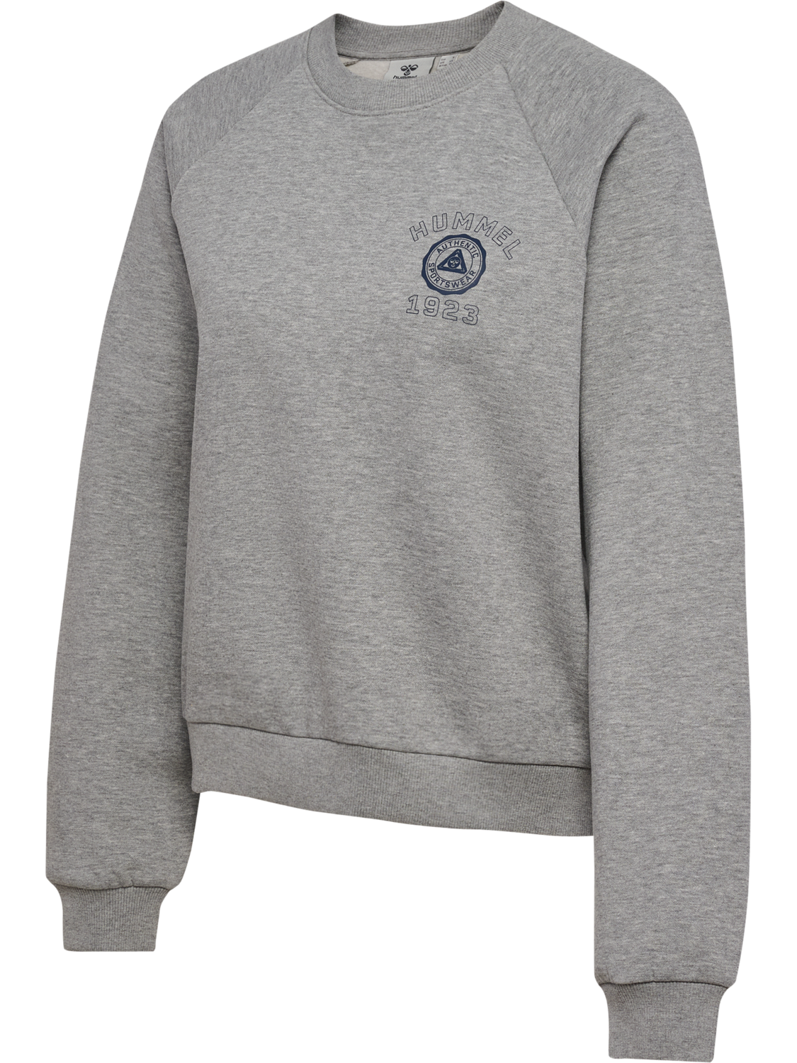 hmlKEEPER W BOXY GRAPHIC CREWNECK, LIGHT GREY MELANGE, packshot