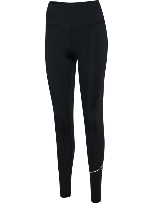 hmlCOURT MID WAIST POCKET TIGHTS W, BLACK, packshot