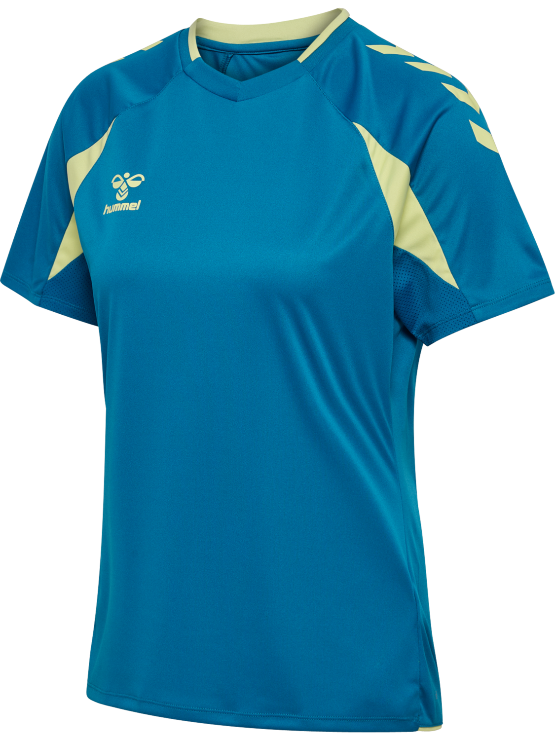 hmlCORE 2.0 JERSEY S/S WOMAN, CELESTIAL/PALE LIME YELLOW, packshot