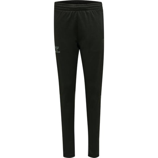 hmlONGRID POLY PANTS KIDS, JET BLACK/FORGED IRON, packshot