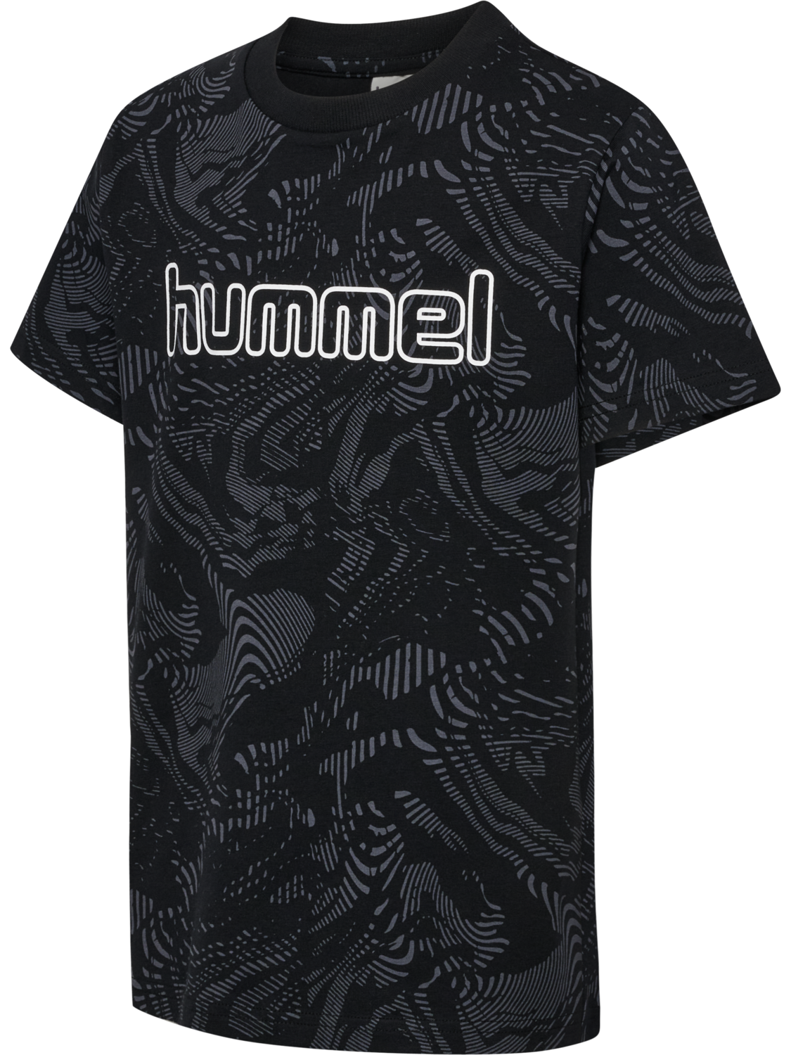 hmlJR AOP LOGO T-SHIRT, BLACK, packshot
