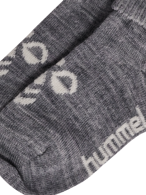 hmlMINI WOOL 2-PACK SOCKS, GREY MELANGE/TWILIGHT MAUVE, packshot