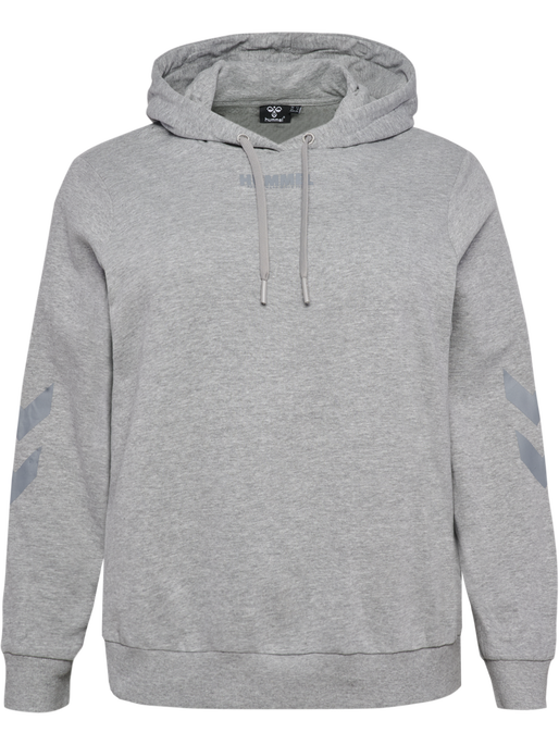 hmlLEGACY WOMAN HOODIE PLUS, GREY MELANGE, packshot