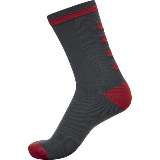 ELITE INDOOR SOCK LOW PA, EBONY/FLAME SCARLET, packshot