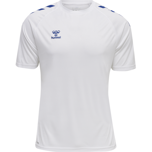 hmlCORE XK CORE POLY T-SHIRT S/S, WHITE/TRUE BLUE, packshot