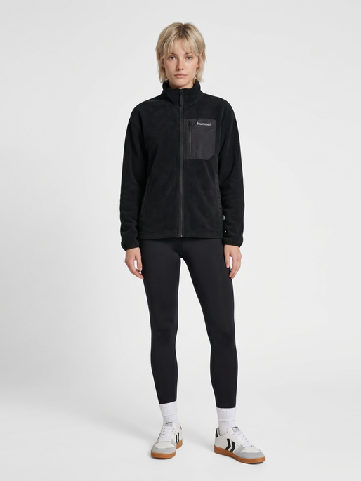 hmlPOLAR FLEECE WOMEN JACKET, BLACK, model