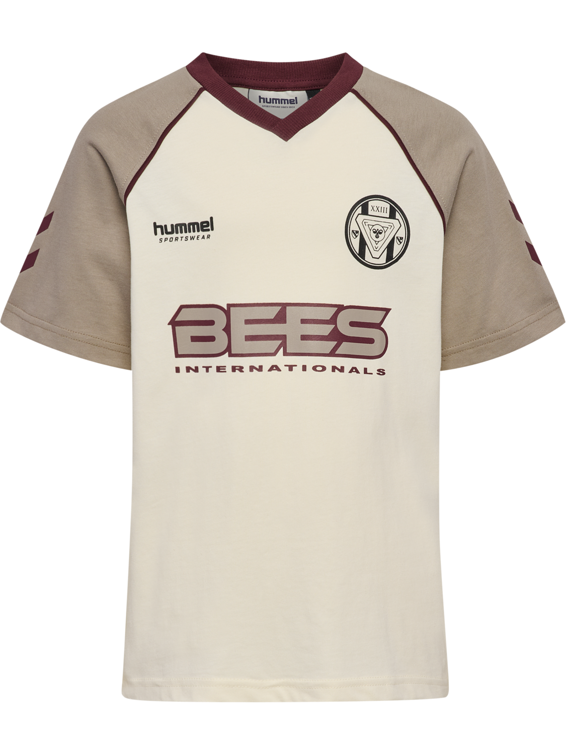 hmlJR REG V-NECK BEES T-SHIRT S/S, TOFU, packshot