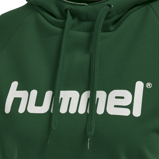 HMLGO COTTON LOGO HOODIE WOMAN, EVERGREEN, packshot