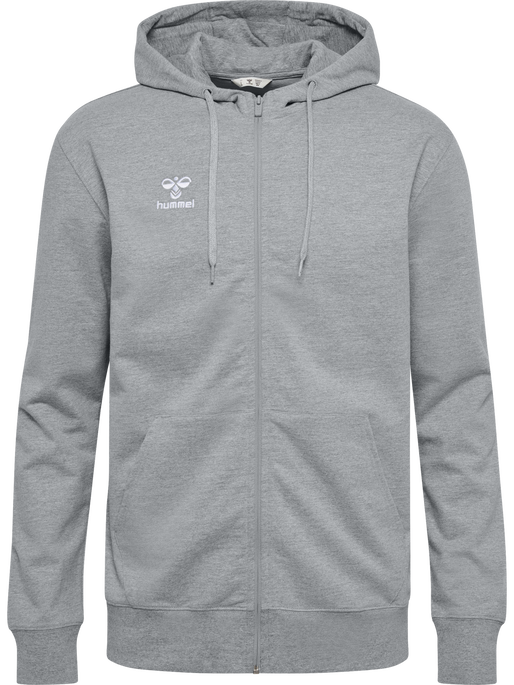 hmlGO 2.0 ZIP HOODIE, GREY MELANGE hmlGO 2.0 ZIP HOODIE, GREY MELANGE, packshot