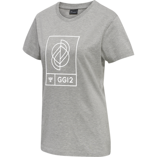 hmlGG12 T-SHIRT S/S WOMAN, GREY MELANGE, packshot