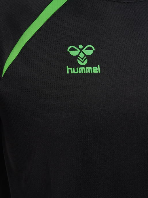 hmlLEAD 2.0 JERSEY S/S, BLACK/GREEN GECKO, packshot