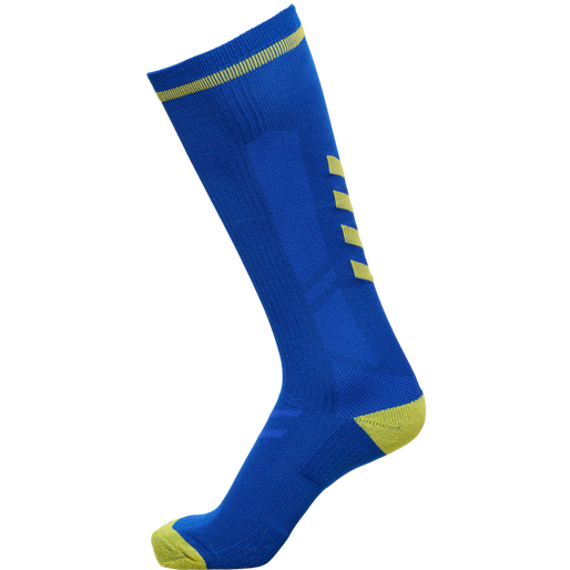 ELITE INDOOR SOCK HIGH, TRUE BLUE/BLAZING YELLOW, packshot