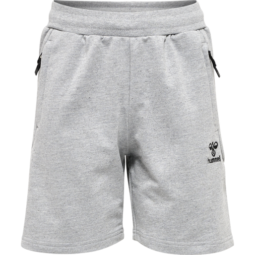 hmlMOVE GRID COTTON SHORTS KIDS, GREY MELANGE, packshot