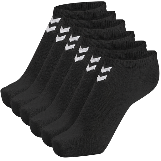 hmlCHEVRON 6-PACK ANKLE SOCKS, BLACK/BLACK, packshot