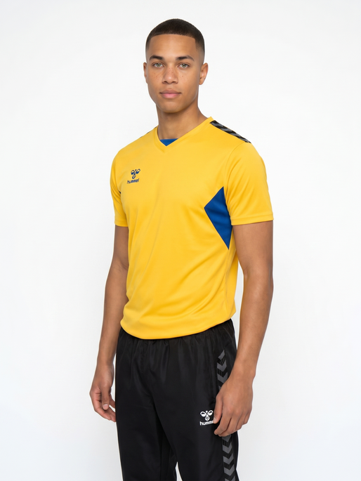 hmlAUTHENTIC PL JERSEY S/S, SPORTS YELLOW/TRUE BLUE, model