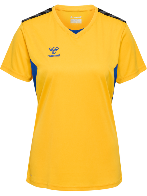 hmlAUTHENTIC PL JERSEY S/S WOMAN, SPORTS YELLOW/TRUE BLUE, packshot