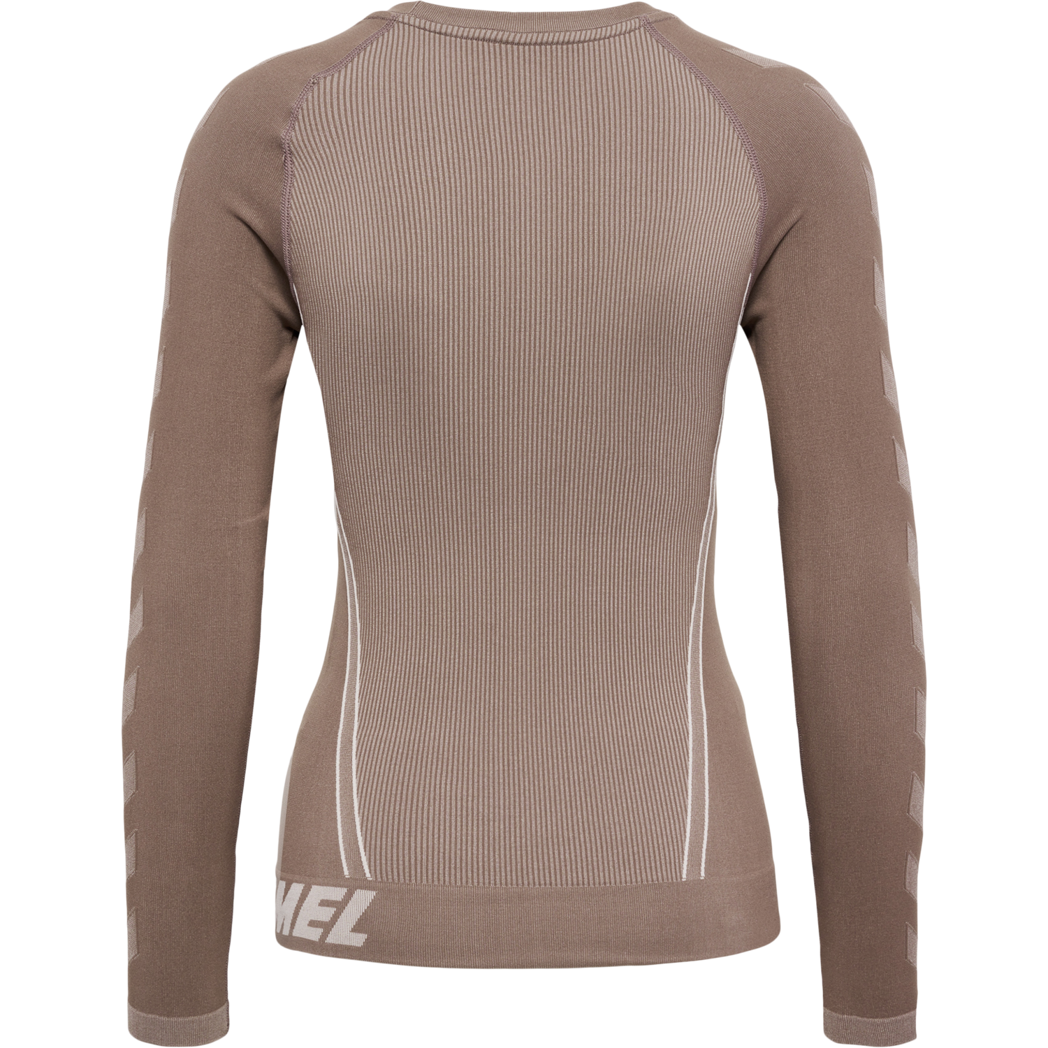 hmlTE CHRISTEL SEAMLESS T-SHIRT L/S, CHATEAU GRAY/DRIFTWOOD MELANGE, packshot