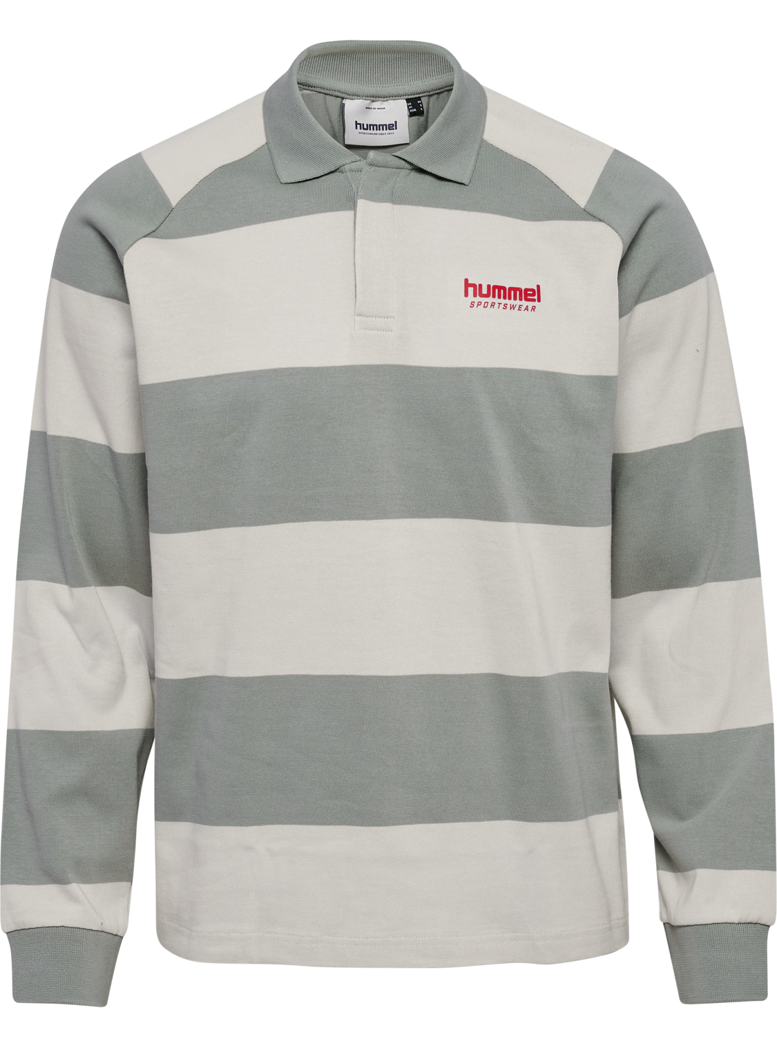 hmlLOOSE STRIPED POLO L/S, BELGIAN BLOCK, packshot