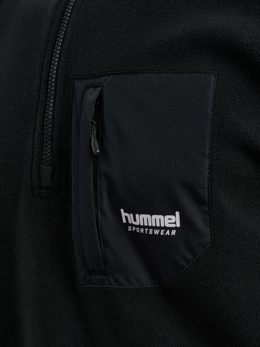 hmlFLEECE HALFZIP SW, BLACK, packshot