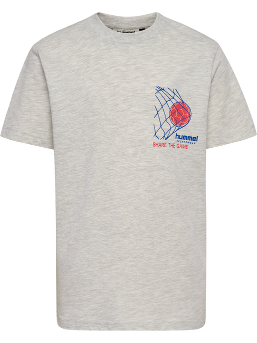 hmlJR REG T-SHIRT S/S RUNNER 2-PACK, LIGHT GREY MELANGE/DRESS BLUES, packshot