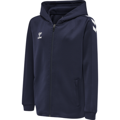 hmlCORE XK POLY ZIP HOOD SWEAT KIDS, MARINE, packshot