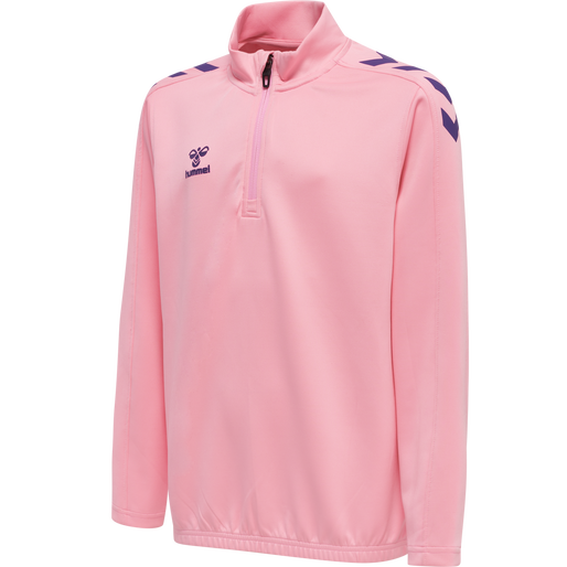 hmlCORE XK HALF ZIP POLY SWEAT KIDS, COTTON CANDY, packshot