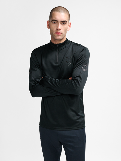 hmlACTIVE PL HALF ZIP, BLACK, model