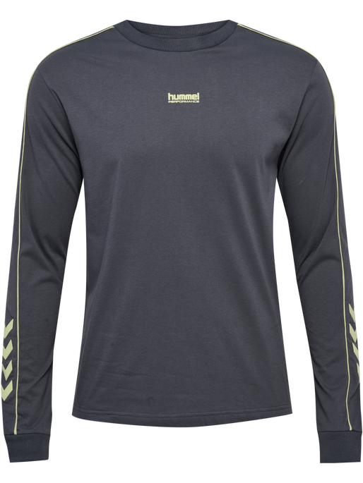 hmlPULSE PIPING T-SHIRT L/S, BLACKENED PEARL hmlPULSE PIPING T-SHIRT L/S, BLACKENED PEARL, packshot
