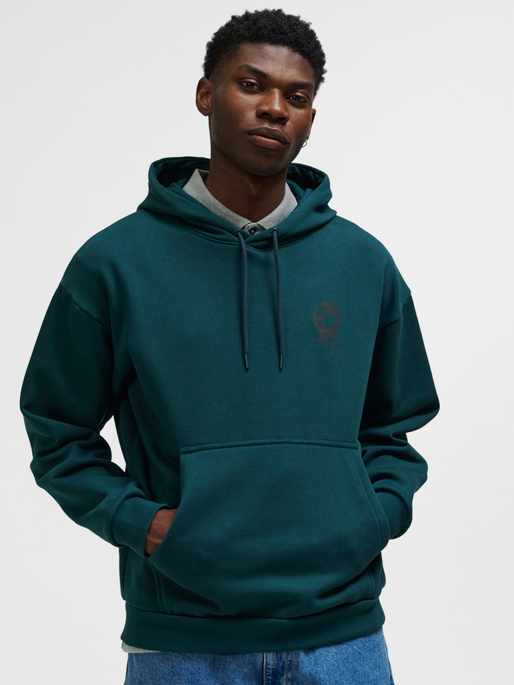 hmlLOOSE HOODIE WRONG YELLOW, PONDEROSA PINE, model