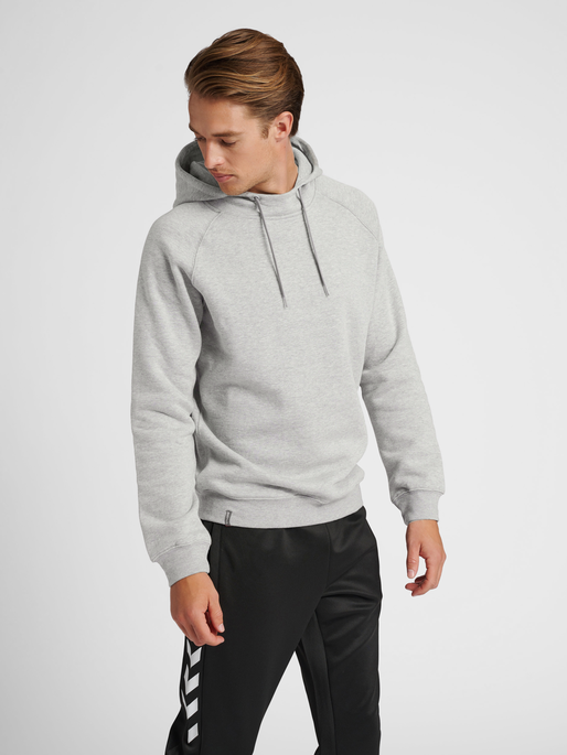 hmlRED HEAVY HOODIE, GREY MELANGE, model