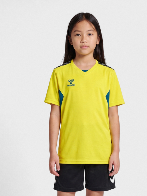 hmlAUTHENTIC PL JERSEY S/S KIDS, BLAZING YELLOW/TRUE BLUE, model