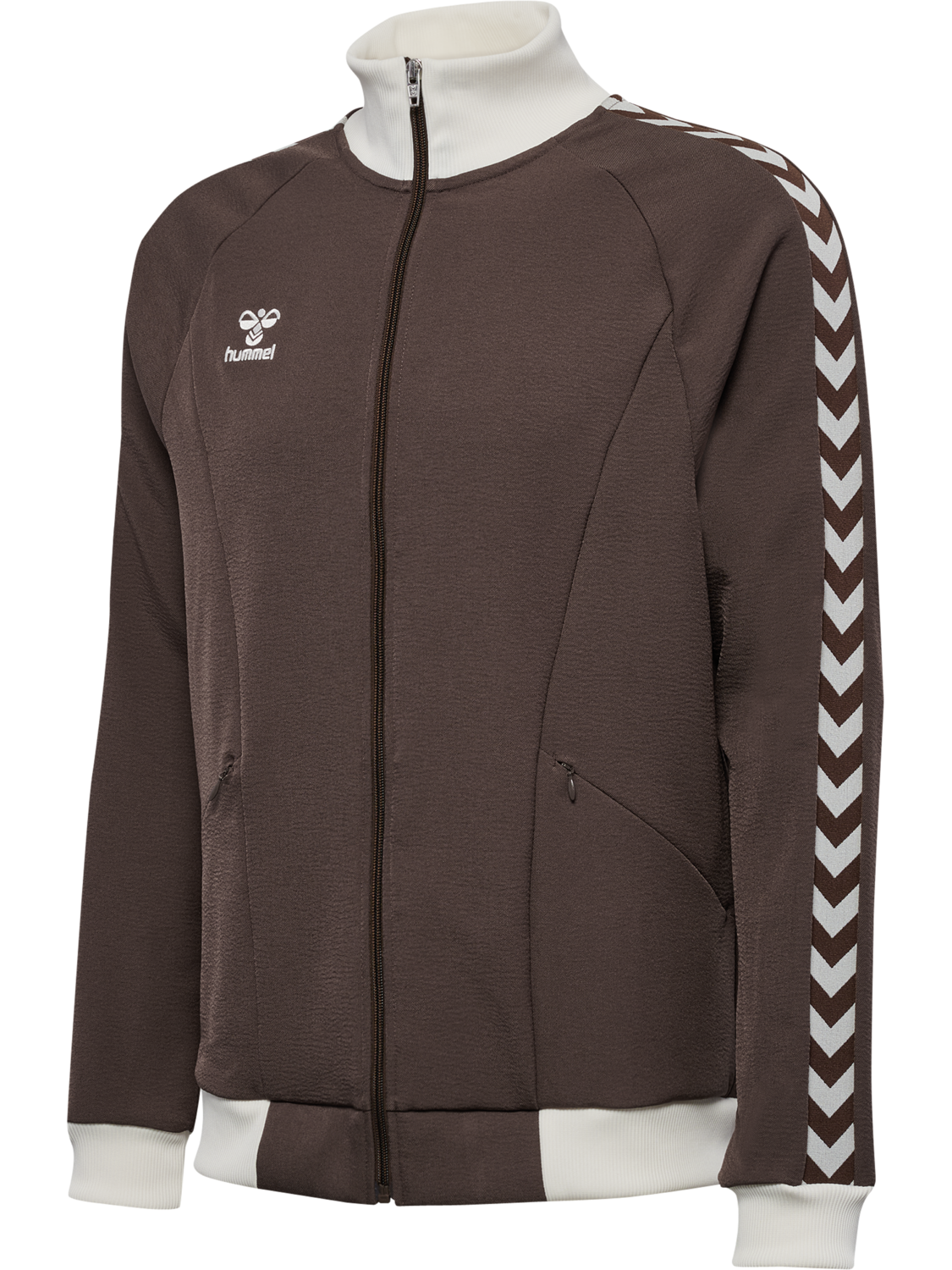 hmlROOT TRACK ZIP JACKET, CHOCOLATE BROWN, packshot